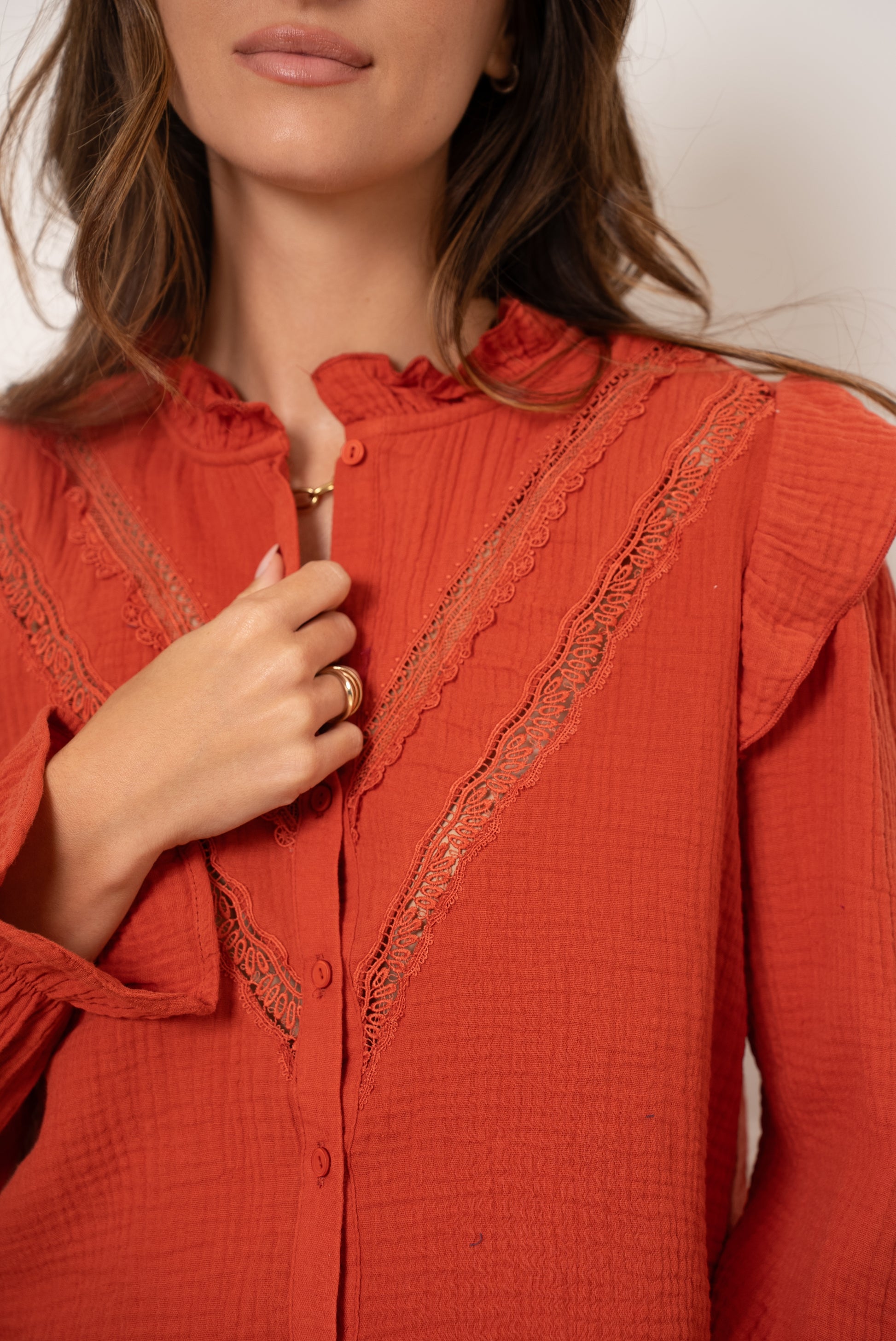 FINNA BLOUSE - TERRACOTTA