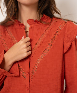 FINNA BLOUSE - TERRACOTTA