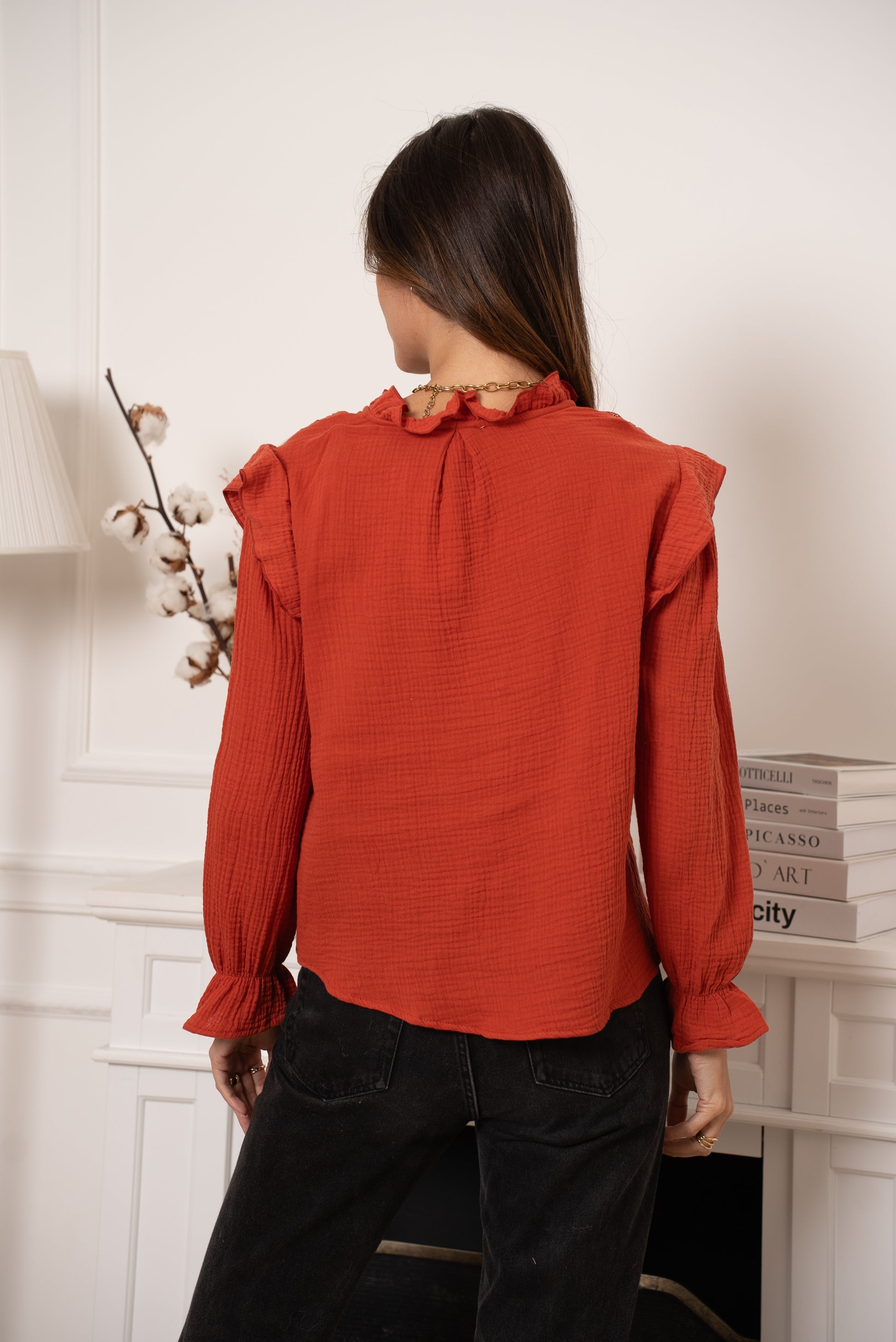 FINNA BLOUSE - TERRACOTTA
