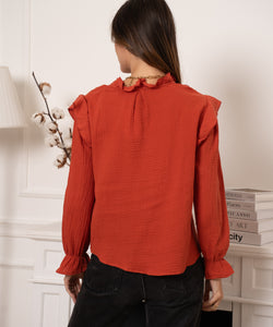 FINNA BLOUSE - TERRACOTTA