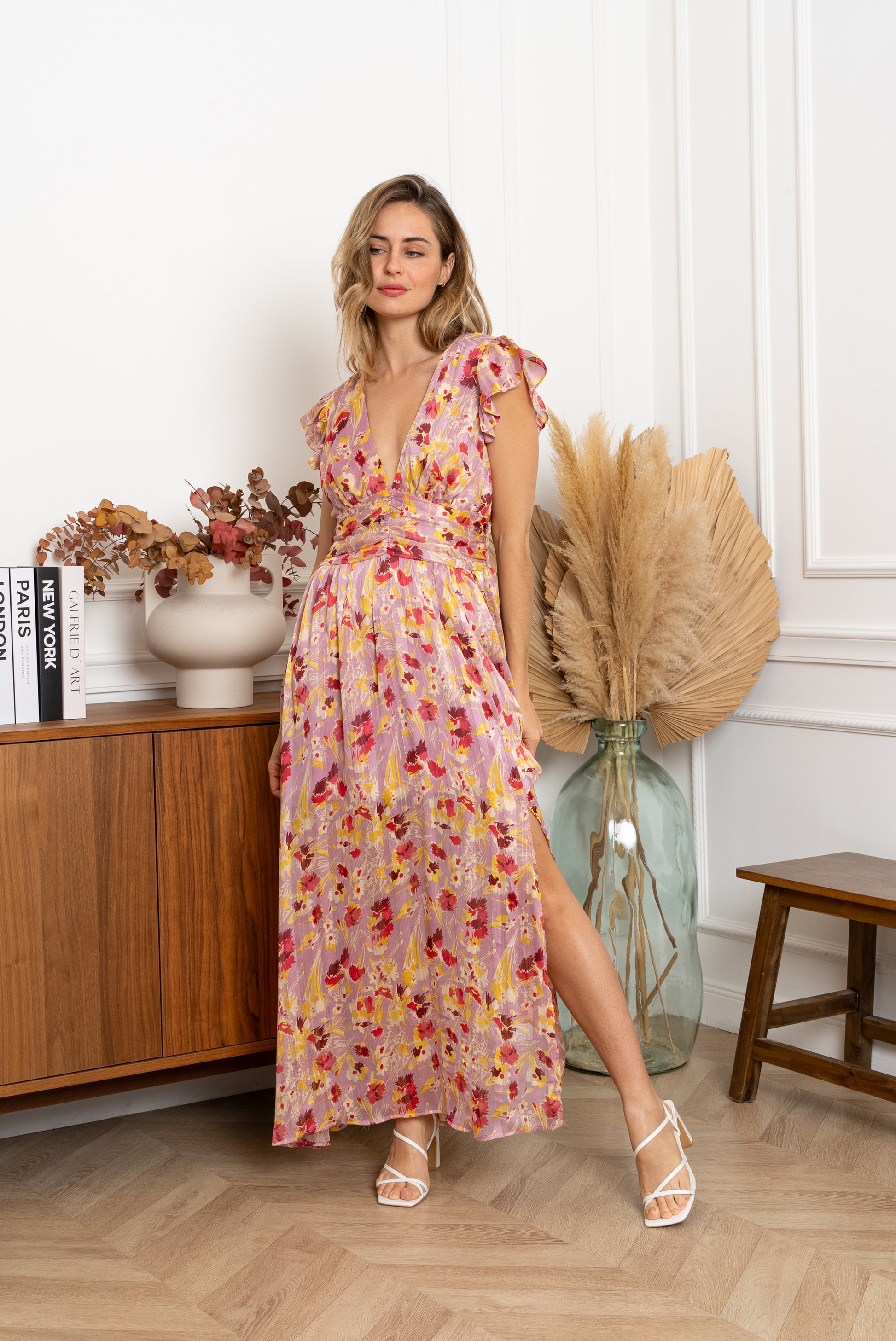 POLONA FLOWERY DRESS - PINK