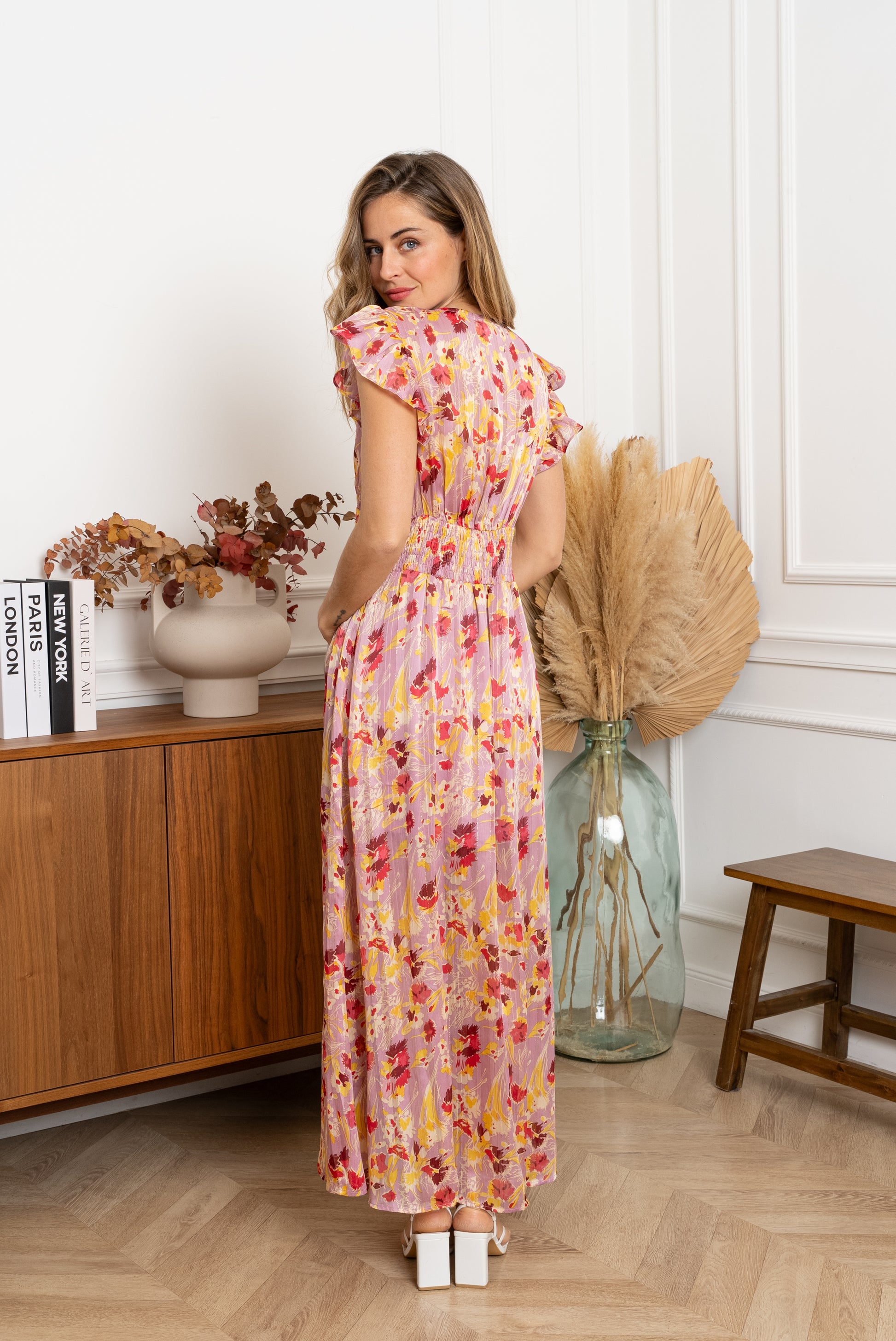 POLONA FLOWERY DRESS - PINK