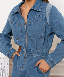 KATJA DENIM JUMPSUIT - BLUE