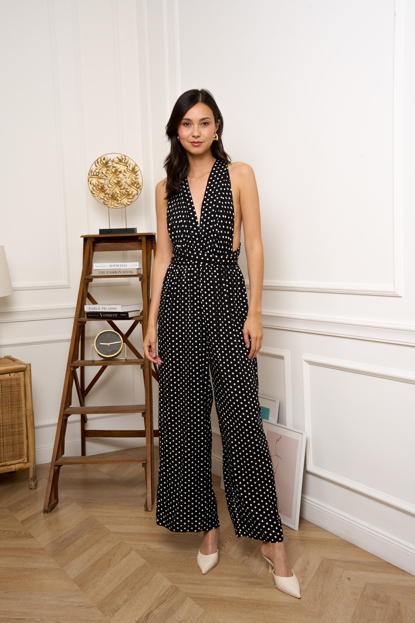 INFINITY DOTS JUMPSUIT -BLACK