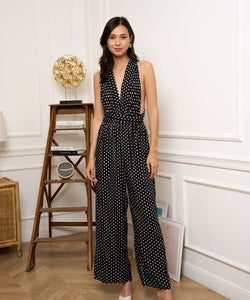 INFINITY DOTS JUMPSUIT -BLACK