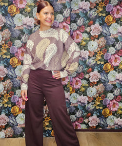 GUILLARD PAISLEY KNIT - COFFEE FUDGE