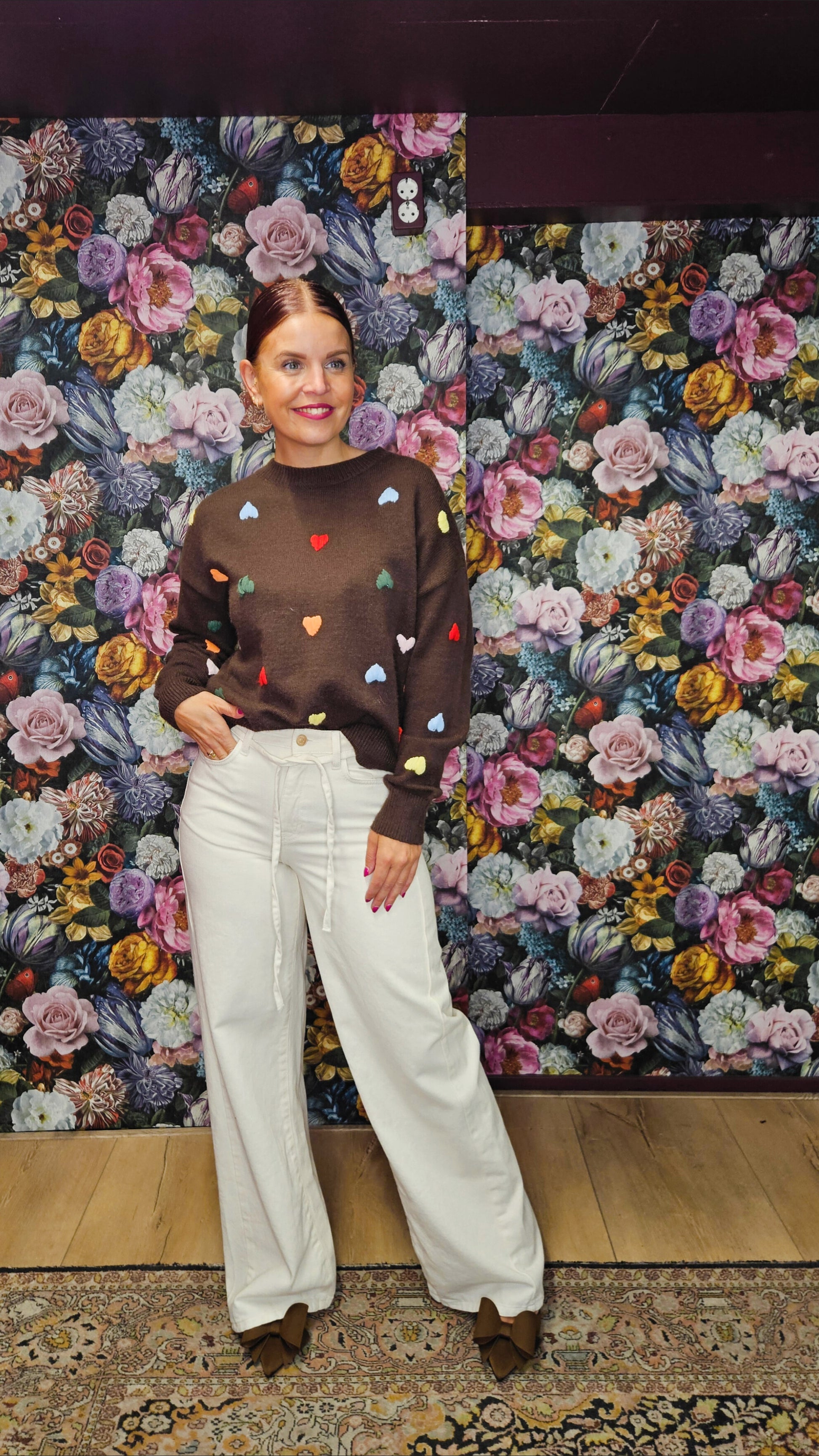 JOY OF HEARTS KNIT - COFFEE