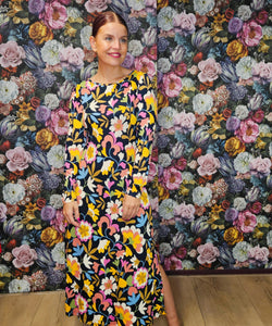 COMPAÑÍA FANTÁSTICA | BOLD FLORAL MIDI DRESS - MULTI