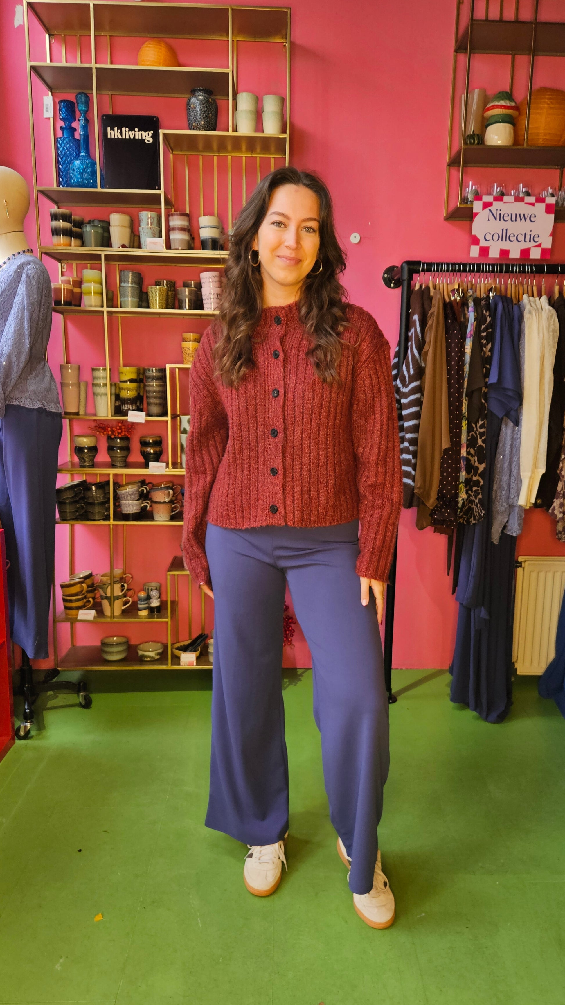 CHUNKY KNIT CARDIGAN  - BORDEAUX