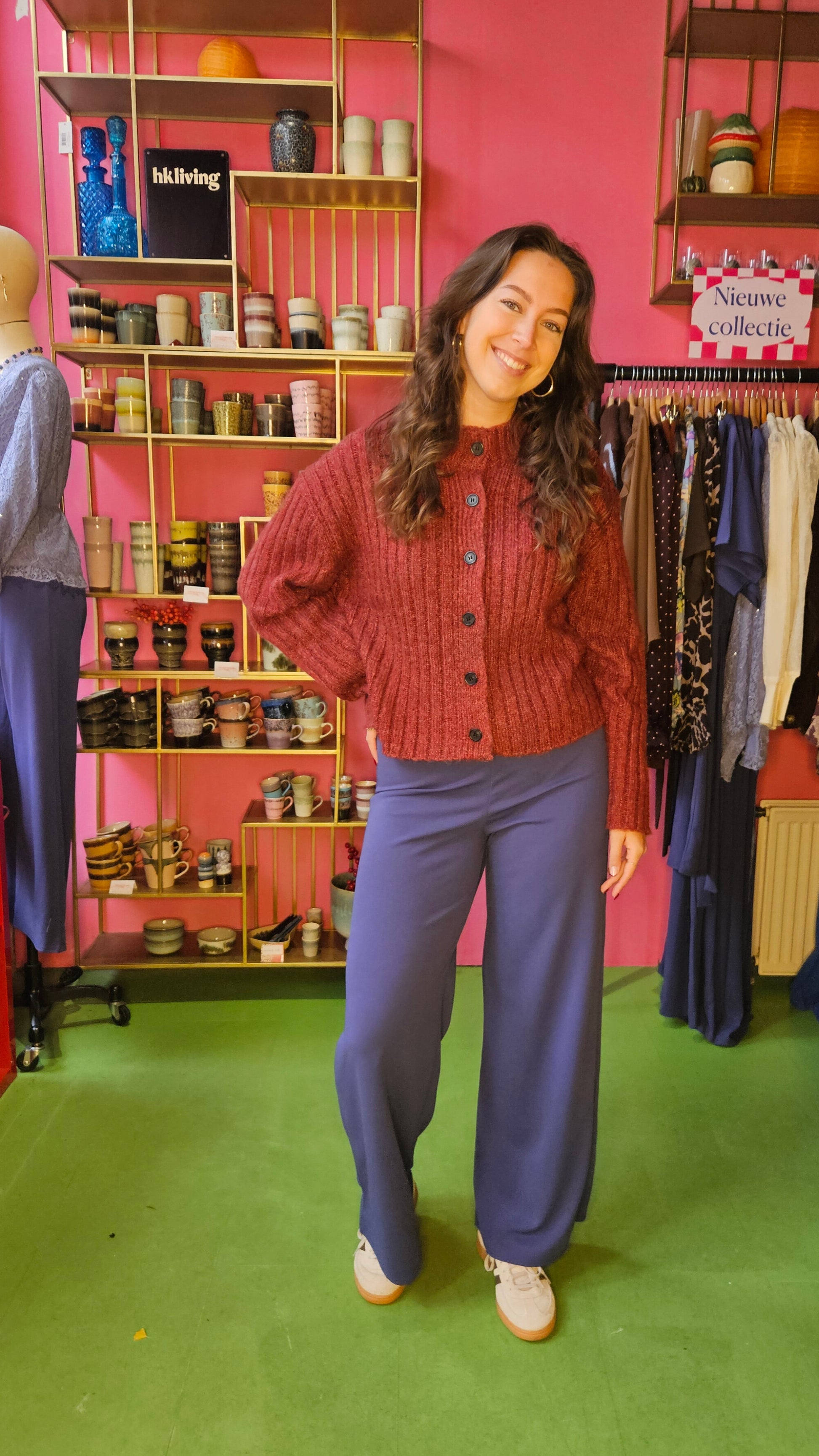 CHUNKY KNIT CARDIGAN  - BORDEAUX