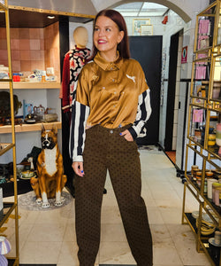 POLKA DOT JEANS - BROWN