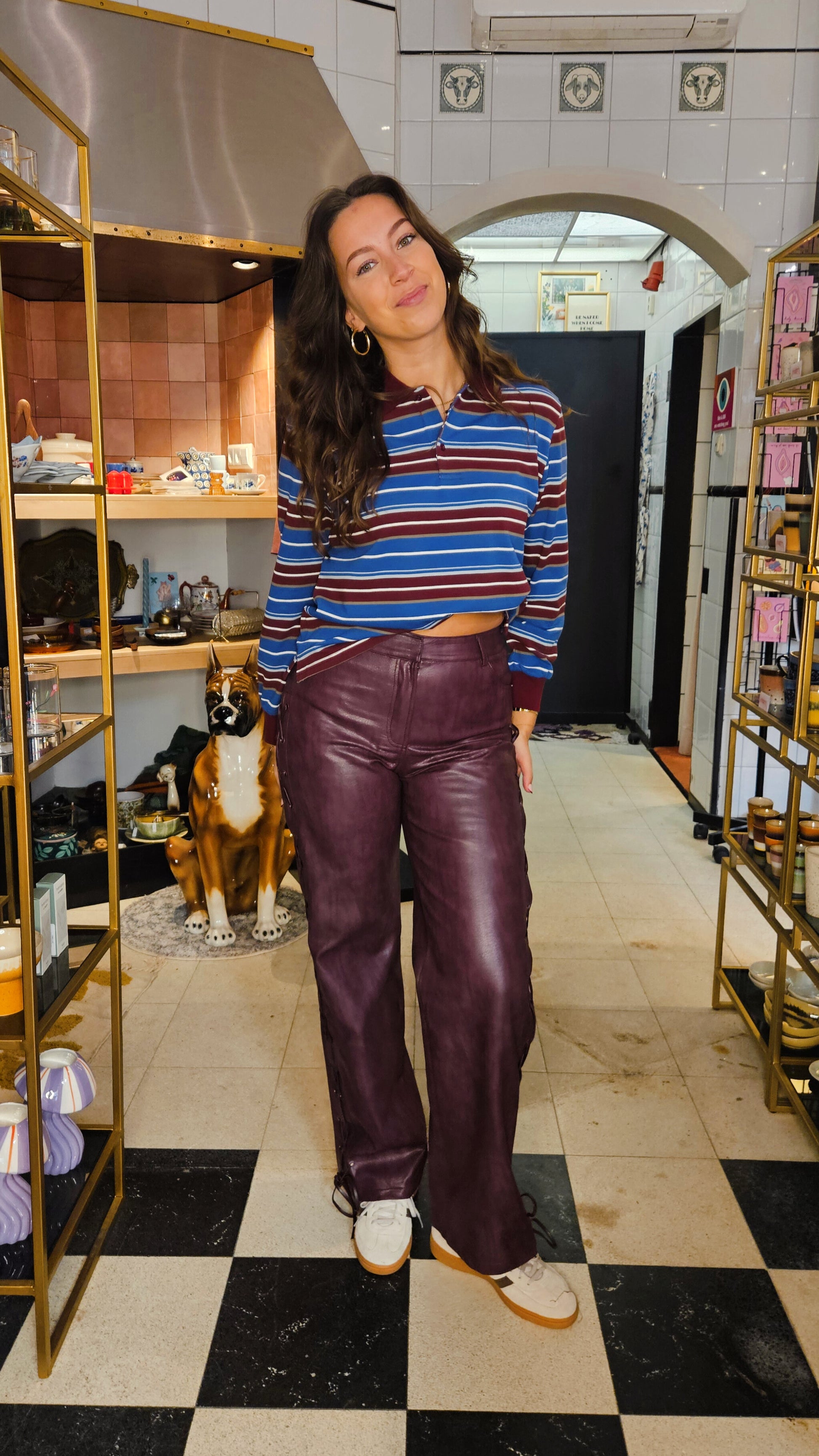 LINAS STRIPED POLO - BORDEAUX/BLUE