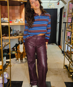 LINAS STRIPED POLO - BORDEAUX/BLUE