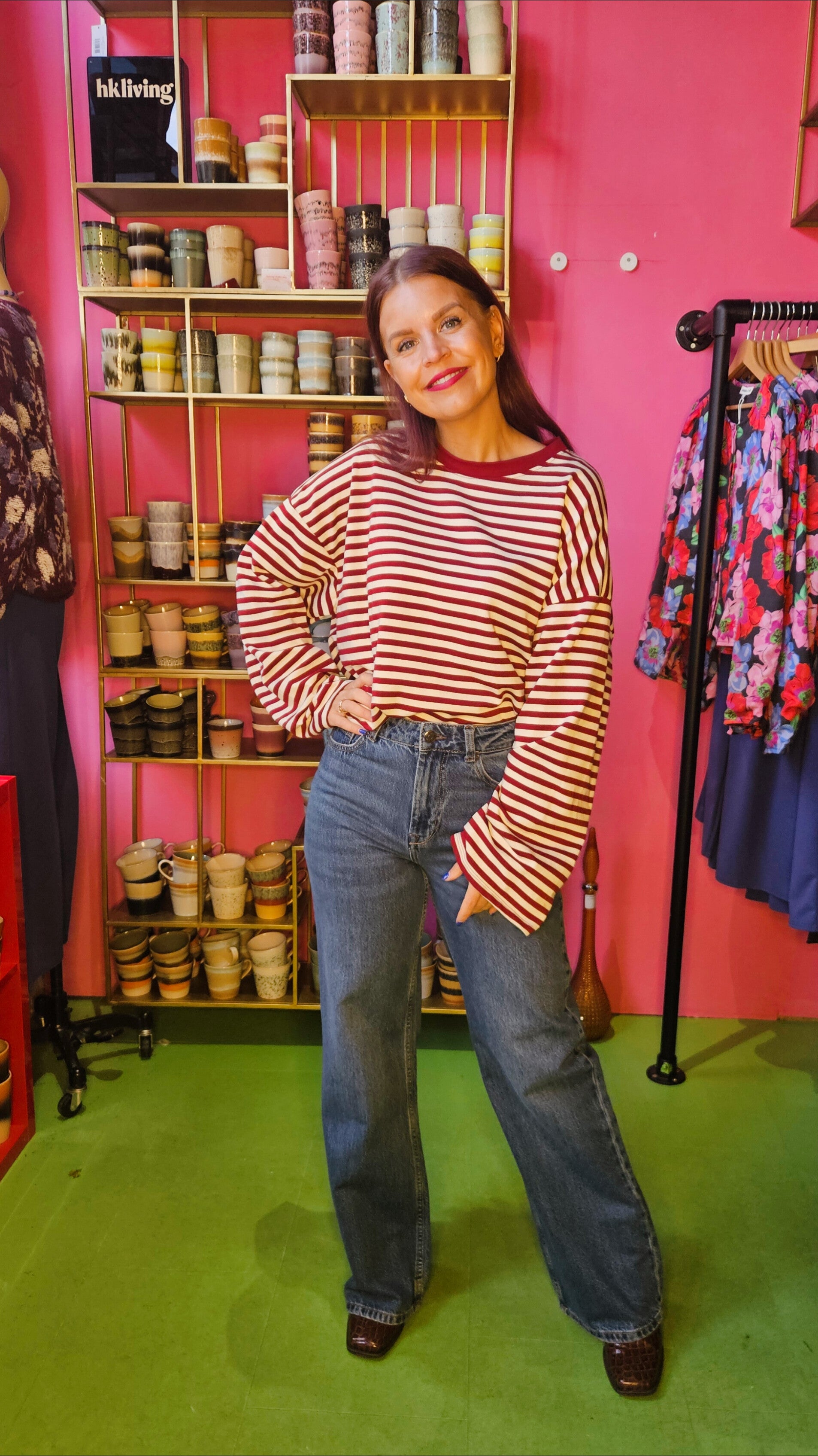 SAMMIE STRIPED SHIRT - BORDEAUX