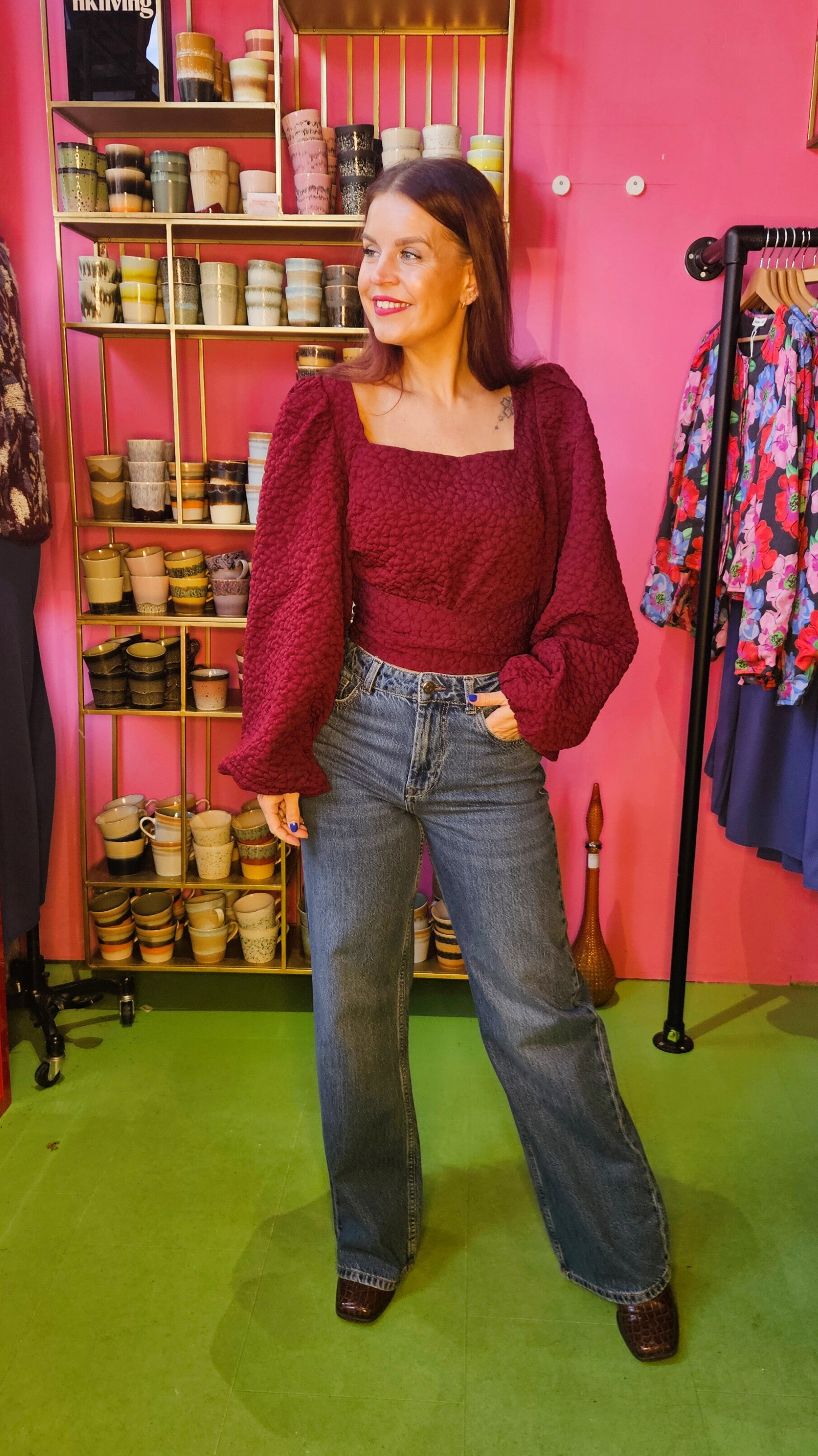 HARPER & YVE | SISI LS BLOUSE - RED CRUSH