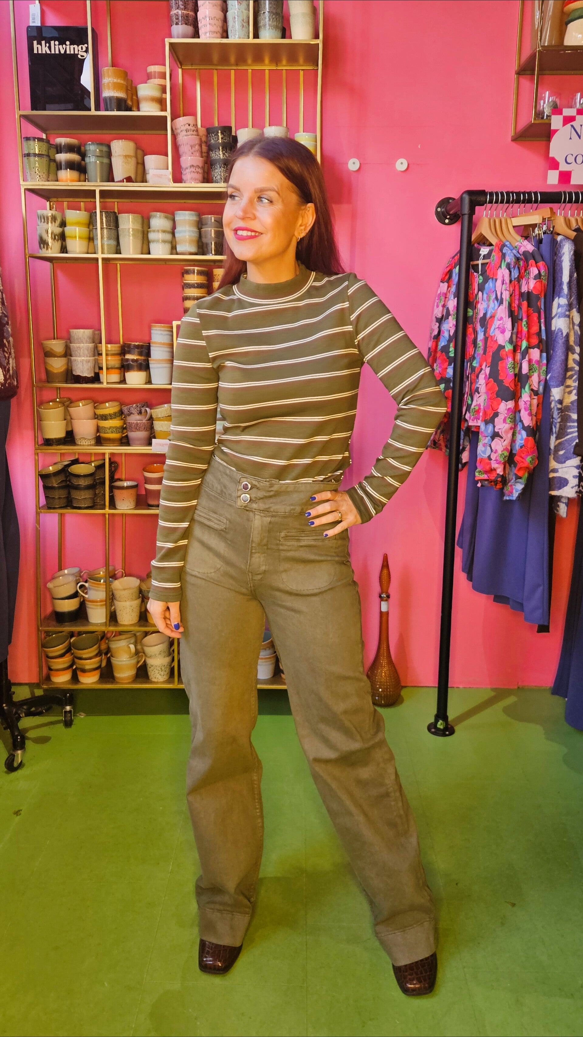 LEVI STRIPED SHIRT - GREEN