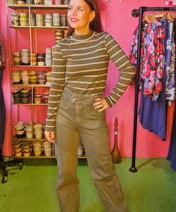 LEVI STRIPED SHIRT - GREEN