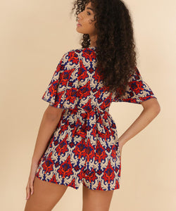 LAURI PLAYSUIT - RED & BLUE