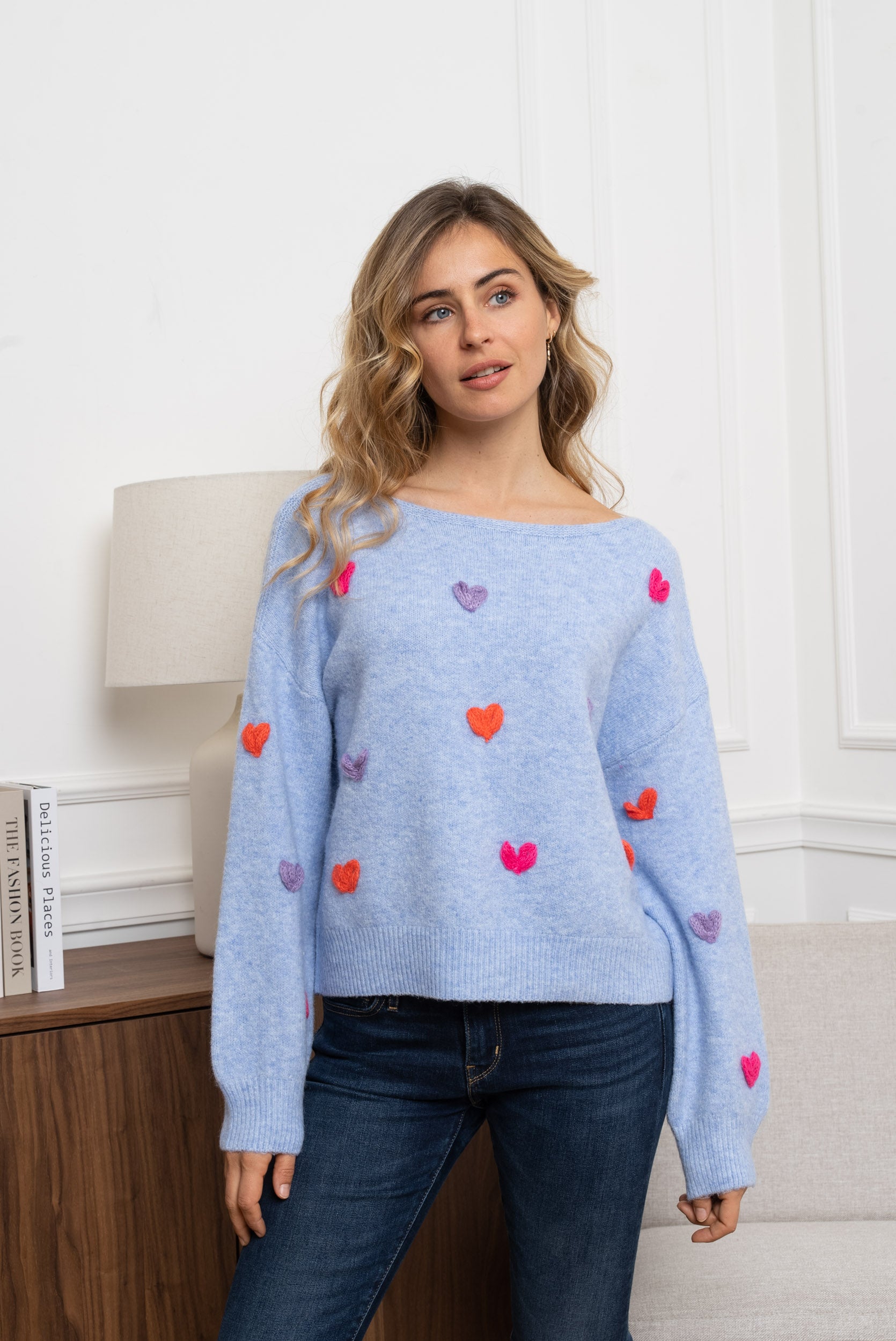ALL ABOUT HEARTS KNIT - BLUE