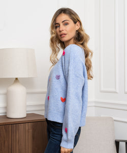 ALL ABOUT HEARTS KNIT - BLUE