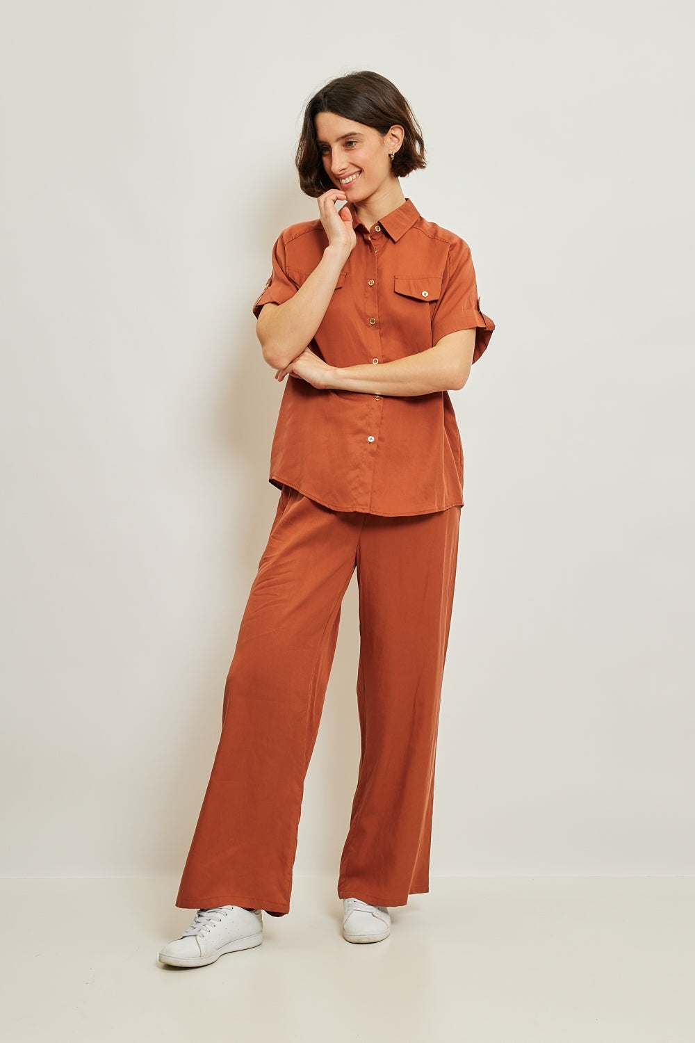 KATE LYOCELL PANTS - RUST