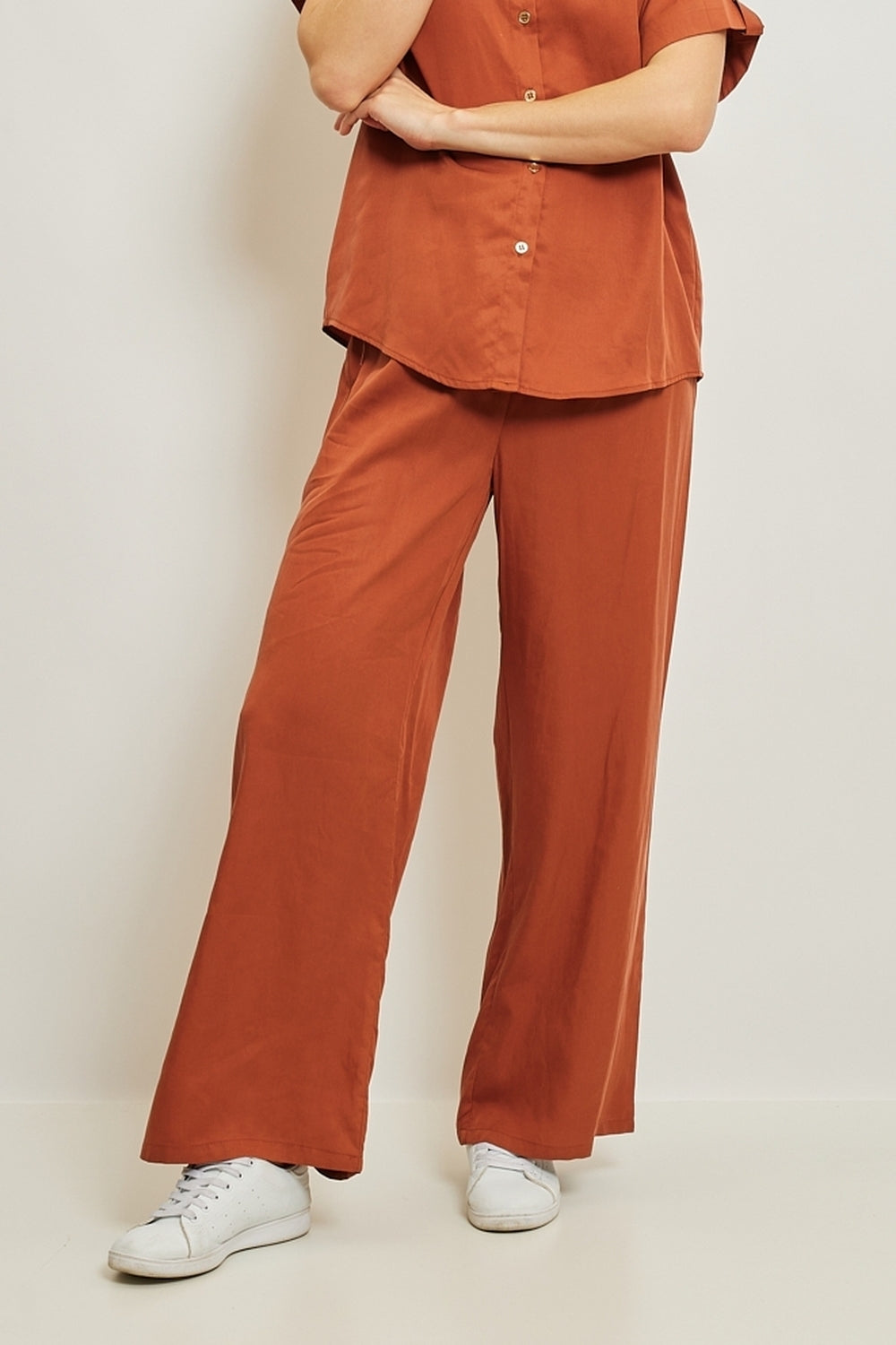 KATE LYOCELL PANTS - RUST