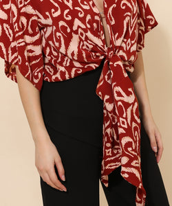 TESS WRAP BLOUSE - BORDEAUX