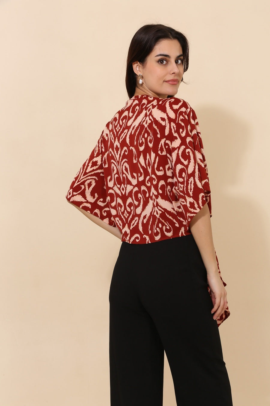 TESS WRAP BLOUSE - BORDEAUX