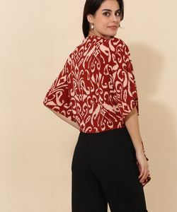 TESS WRAP BLOUSE - BORDEAUX