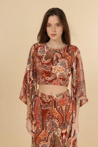 SUE BLOUSE - RUST/RED