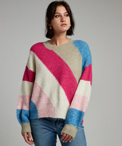 RAINBOW KNIT - FUCHSIA/BLUE