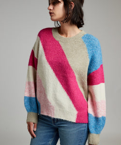 RAINBOW KNIT - FUCHSIA/BLUE