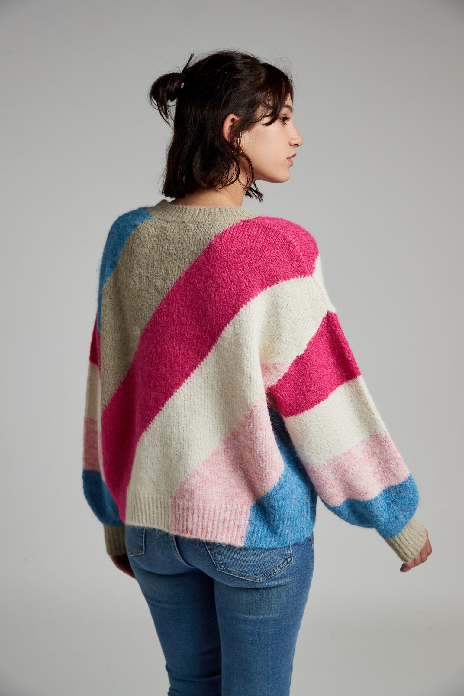 RAINBOW KNIT - FUCHSIA/BLUE