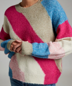 RAINBOW KNIT - FUCHSIA/BLUE