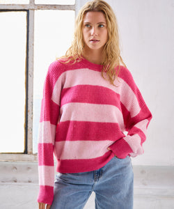 ROXY STRIPED KNIT - ROSE / PINK