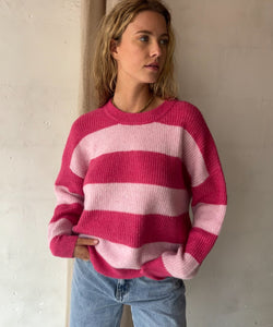 ROXY STRIPED KNIT - ROSE / PINK