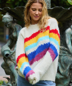 LOVING RAINBOW KNIT - ECRU