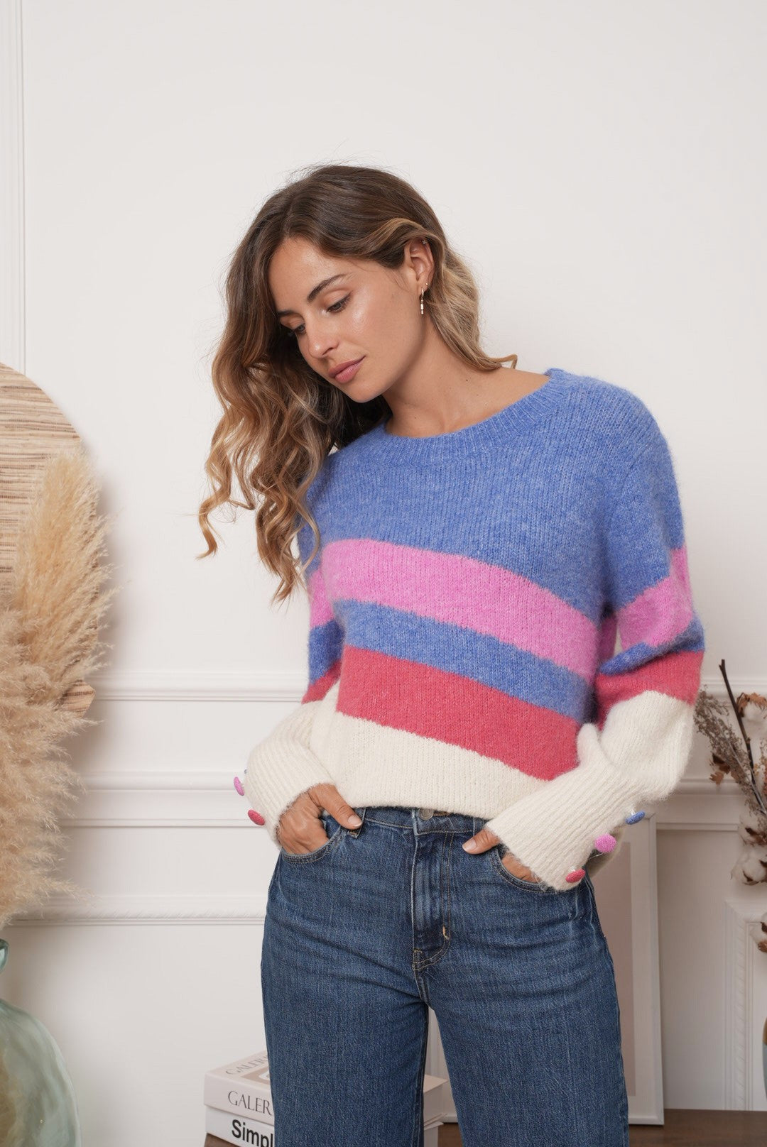 RAINBOW KNIT - BLUE / PINK