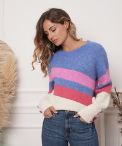 RAINBOW KNIT - BLUE / PINK