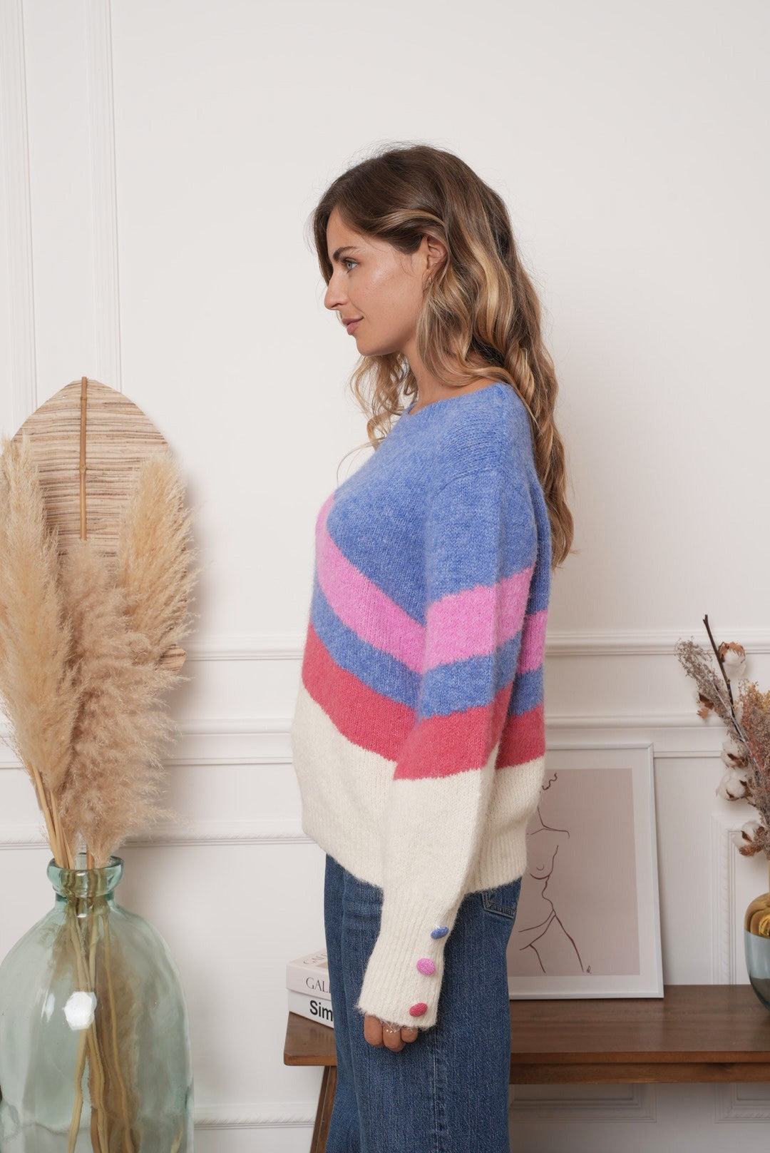 RAINBOW KNIT - BLUE / PINK