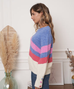 RAINBOW KNIT - BLUE / PINK