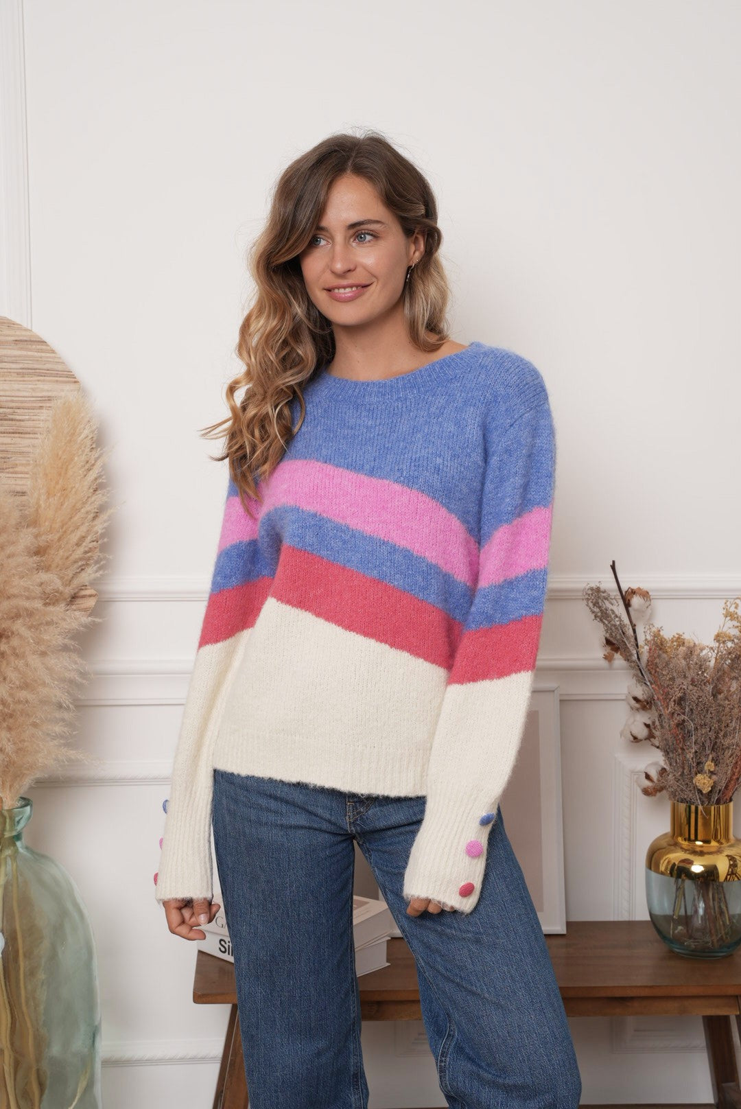 RAINBOW KNIT - BLUE / PINK