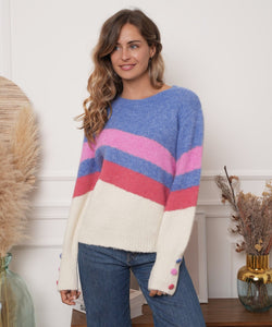 RAINBOW KNIT - BLUE / PINK