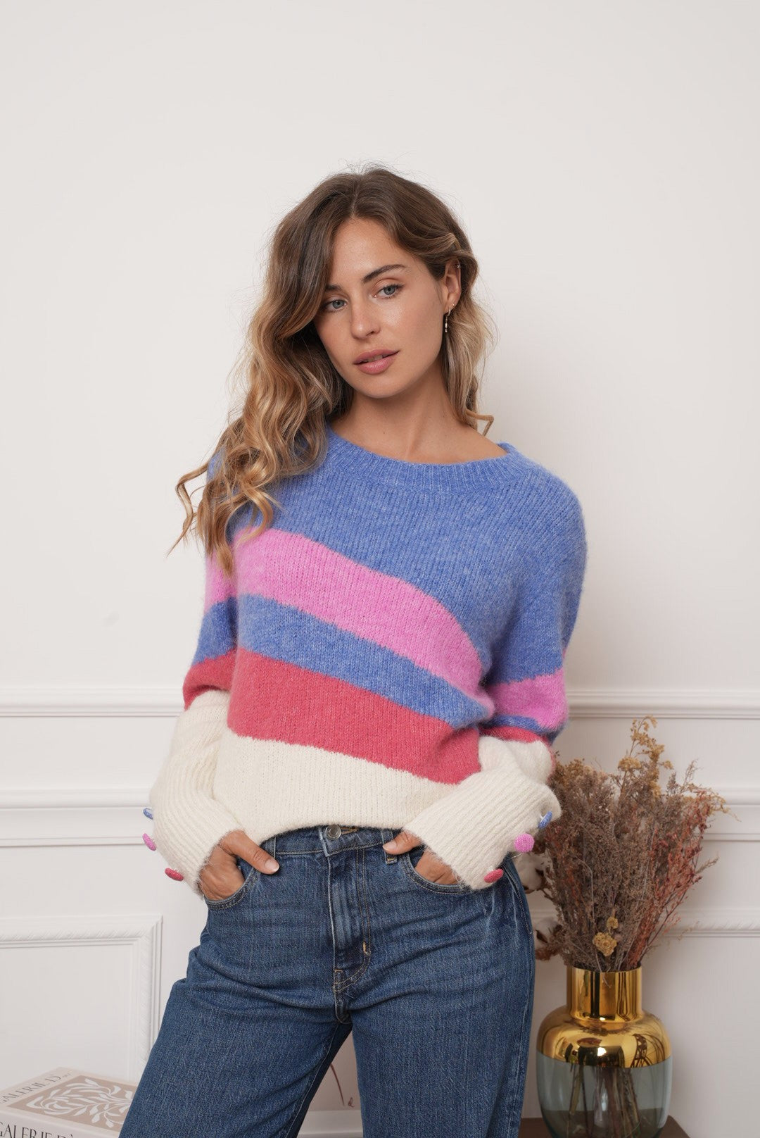 RAINBOW KNIT - BLUE / PINK