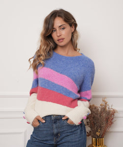 RAINBOW KNIT - BLUE / PINK