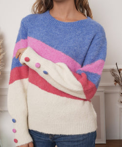 RAINBOW KNIT - BLUE / PINK