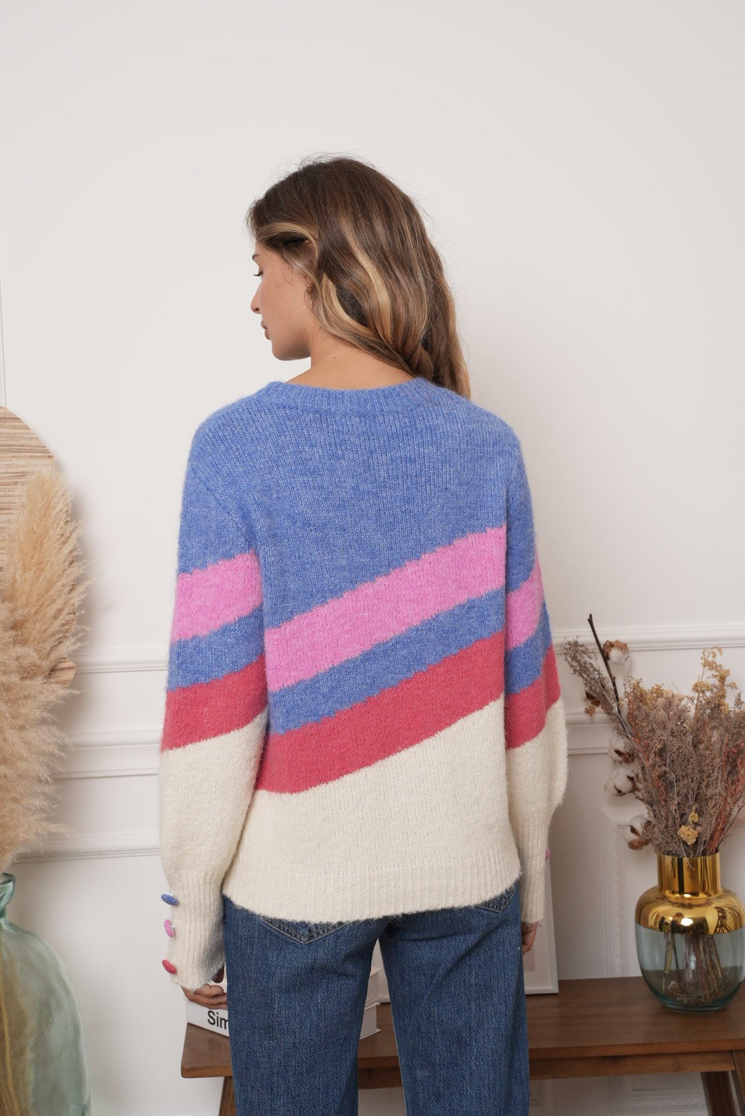 RAINBOW KNIT - BLUE / PINK