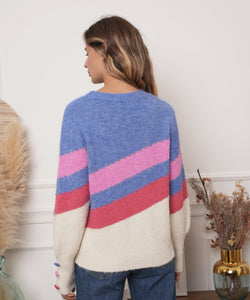 RAINBOW KNIT - BLUE / PINK