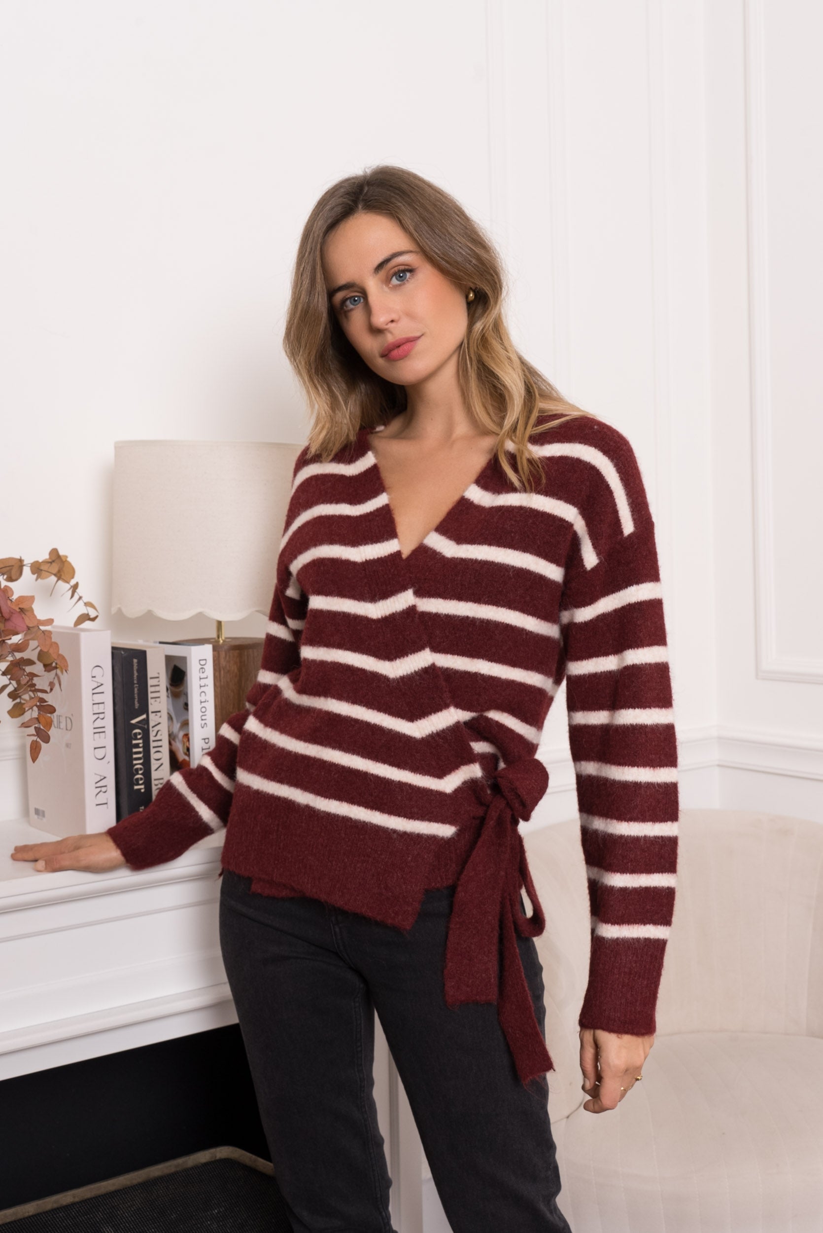 DONYA WRAP IT CARDIGAN - BORDEAUX