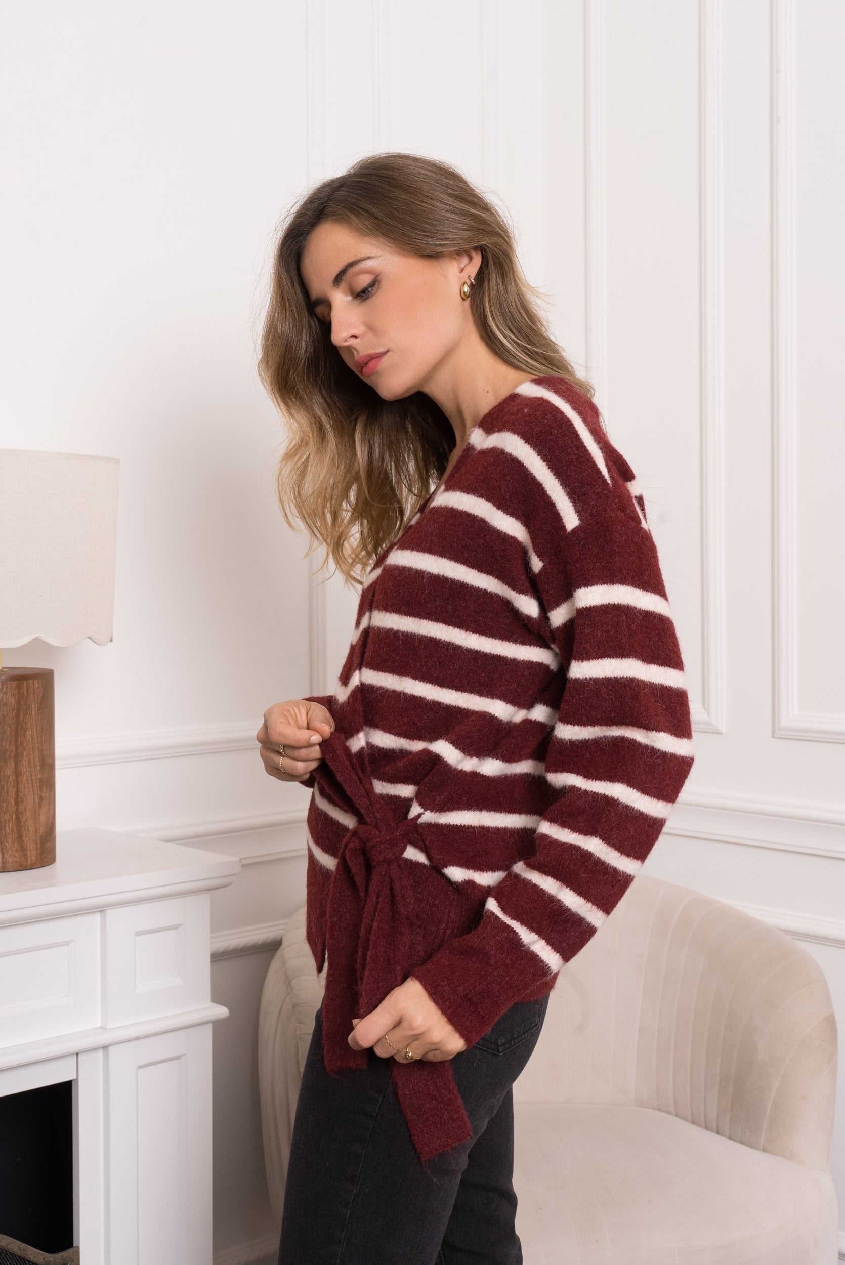 DONYA WRAP IT CARDIGAN - BORDEAUX